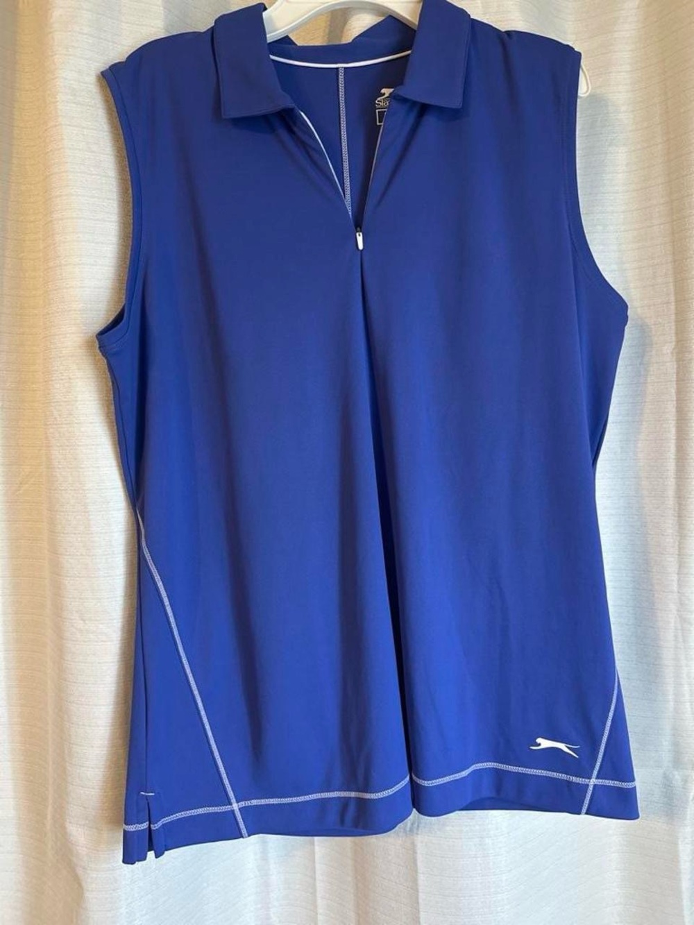 Zip-Front Polo Top in dark purple